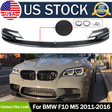 Fits 2011-2016 BMW 5 Series F10 M5 Front Bumper Spoiler Splitter Lip Carbon Look picture