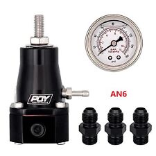 Adjustable 30-70 PSI EFI Fuel Pressure Regulator Kit W/ Oil Gauge AN6 Fittings picture