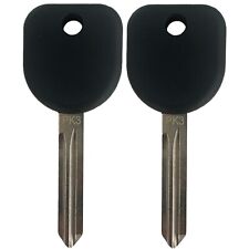 New Uncut Blank Chipped Transponder Key Replacement for GM PK3 Z Keyway (2 Pack) picture