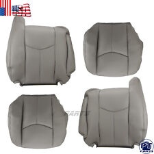 Front Leather Seat Cover Gray For Chevy Silverado GMC Sierra 2003 2004 2005 2006 picture