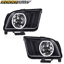 Fit For 2005-2009 Ford Mustang LED DRL Halo Headlights Assembly Black Headlamps  picture