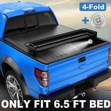 4 Fold 6.5FT Bed Truck Tonneau Cover For 15-22 Ford F150 w/ Led Lamp Waterproof picture
