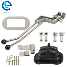 Stainless Twin-Stick Shifter With Boot Transfer Case Shifter For GM NP205GM8 picture