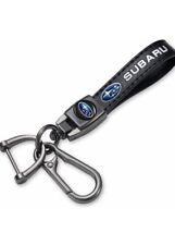 Genuine Leather Car Keychain Subaru picture