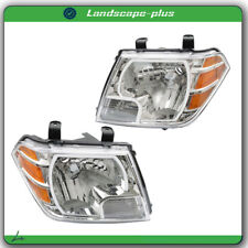 For 2009-2020 Nissan Frontier Truck Chrome Clear Pair Headlight Assembly LH+RH picture