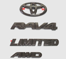 4PCS RAV4 LIMITED AWD Gloss Black Emblem Overlay Badge Fit 2019-2023 TOYOTA Rav4 picture