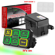 6 Gang Switch Panel 720W Circuit Relay System LED Light Bar 12V CAR BOAT W/Cover picture