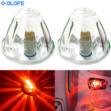 2X Watermelon Red LED Bulbs Lights Clear Glass Lens 1156 1 Wire Incandescent picture