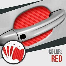 Red Carbon Fiber Car Door Handle Protector Film Anti Scratch Sticker 4PCs Set picture