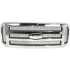 Grille Assembly For 2005-07 Ford F-250 F-350 Super Duty Chrome Shell/Gray Insert picture