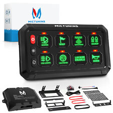 MICTUNING 8Gang Switch Panel Green LED Light Bar Relay System 12/24v Marine Boat picture