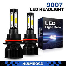 Pair 9007 LED Headlight Bulbs Kit 10000K White High Low Beam Light Bulb 4-sides picture