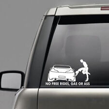 1x White Funny No Free Rides Gas Or *** Car Window Decal Sticker Car Accessories picture