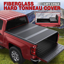 5.7/5.8FT 3-Fold Fiberglass Hard Tonneau Cover For 04-15 Nissan Titan Truck Bed picture