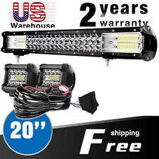 LED Light Bar 20 Inch 126W Spot Flood Combo Light with Wiring Harness 4''Pods picture