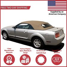 2005-14 Ford Mustang Convertible Soft Top w/ DOT Approved Glass Window, camel picture