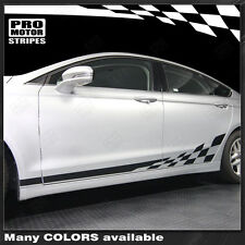 FORD FUSION 2013-2021 Checkered Rocker Panel Side Stripes Decals (Choose Color) picture