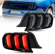 For 15-2023 Ford Mustang Tail Lights LED Sequential Turn Signal Smoke Euro Style picture