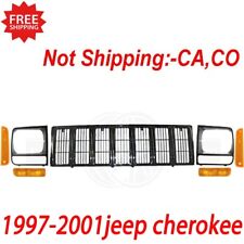 New JEEP CHEROKEE Fits 97-01 Front Grille & Headlight Door Side Marker Light 7PC picture