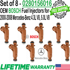 8x Bosch OEM Fuel Injectors for Mercedes-Benz 2000-2008 4.3L 5.0L V8 #0280156016 picture
