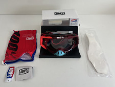 100% The Racecraft MX Goggles Red Blue Clear Lens w/ Tear-off's picture