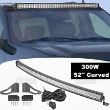 Fits 07-13 Silverado/Sierra 1500 52'' Curved LED Light Bar Roof Combo+Mount+Wire picture
