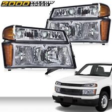 Fit For 04-12 GMC Canyon/Chevy Colorado Chrome/Amber Bumper Headlights HeadLamps picture
