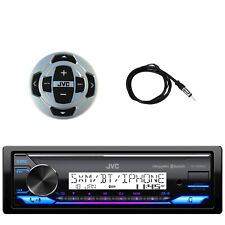 JVC KD-X38MBS Single DIN Marine Bluetooth USB Stereo Receiver w/ Remote, Antenna picture