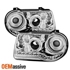 For 05-10 Chrysler 300 C Model Special Chrome LED Dual Halo Projector Headlights picture