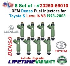 OEM 8Pcs DENSO 4-Hole Upgrade Fuel injectors for 1993-2003 Toyota & Lexus LX450 picture
