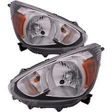 CAPA Headlights Left & Right Pair Fits 14-20 Mitsubishi Mirage Hatchback picture