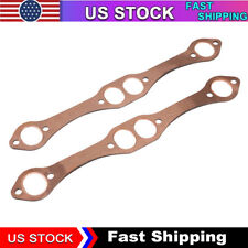 SBC Oval Port Copper Header Exhaust Gaskets SB Chevy 327 305 350 383 Reusable US picture