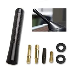 REAL CARBON FIBER 3 INCH SHORT ANTENNA JDM STYLE AM/FM RADIO AERIAL WHIP BLACK picture