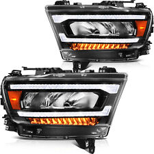 Headlight Assembly For Dodge Ram 1500 2019 2020 2021 2022 23 Black Housing Pair picture