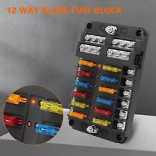 Automotive 12 Way Blade Fuse Holder Box Block Panel LED Indicator Waterproof 12V picture