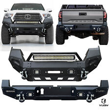 Vijay For 2016-2023 Toyota Tacoma New Front/Rear Bumper WWinch Plate&LED Lights picture