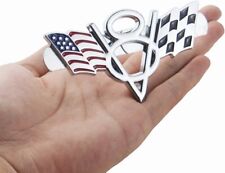 V8 Flag Emblem USA Flag Grille Grill Emblem Badge for Universal Car Truck SUV picture