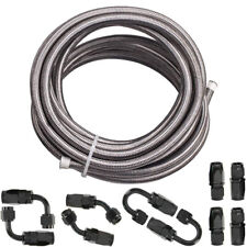 6AN 3/8'' Fitting Stainless Steel Nylon Braided CPE Oil Fuel Hose Line Kit 16FT picture