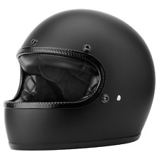 NEW DOT Vintage Retro Full Face Motorcycle Helmet S/M/L/XL/XXL Matte Black picture