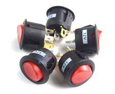 5 Pieces Red LED Light 12V Car Auto Boat Round Rocker ON/OFF Toggle SPST Switch picture