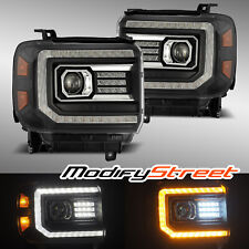 For 14-18 GMC Sierra PRO-Series LED Projector Headlights Replacemt Pair Black picture