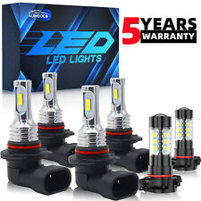For Dodge Charger 2010 6pcs LED Headlights High Low Beam + Fog Lights Bulbs Kit picture