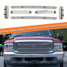 Main Upper Silver Billet Grille Insert Fits 1999-2004 Ford F-250/F350/F450/F550  picture