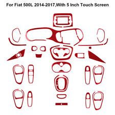 37Pcs Red Carbon Fiber Interior Full Kit Cover Trim For 2014-2017 Fiat 500L picture