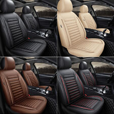 Universal Deluxe PU Leather 5-Seats Car Seat Cover Front Rear Cushion Full Set picture