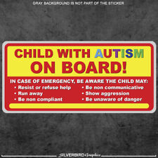 Child with Autism on board sticker decal autistic awareness vehicle bumper car  picture