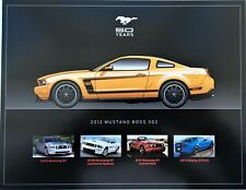 MINT 2012 FORD MUSTANG BOSS 302 + GT/CS SHELBY GT500 BROCHURE CARD MADE IN USA picture