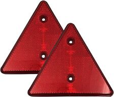 2x Red 6.3” Triangle Reflector Screw-Mount Triangular 2 Holes Trailer Truck picture
