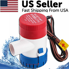 1100GPH 12V Electric Marine Submersible Bilge Sump Water Pump For Boat 3/4