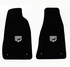 NEW Black Floor Mats 1992-2002 Dodge Viper Embroidered Logo Snake Head Silver 2 picture
